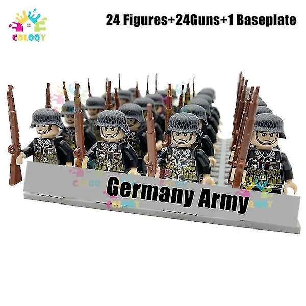 Nya WW2 Soldater Byggklossar Nation Army Mini Actionfigurer Militärklossar Pedagogiska Leksaker För Barn Pojkar Julgåvor 24pcs5