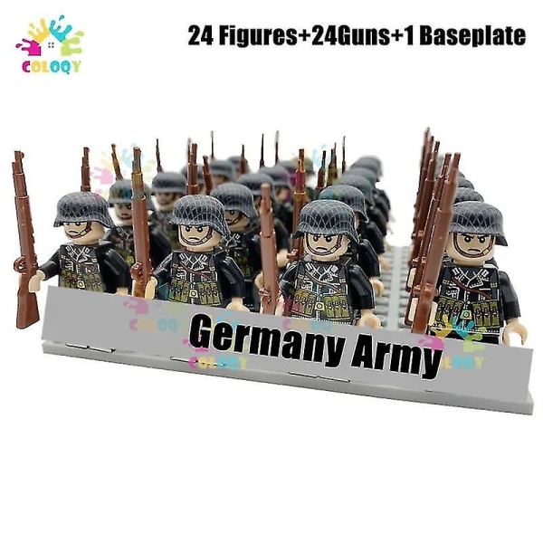 Nye WW2 Soldiers byggeklosser Nation Army Mini Action Figurer Militære murstein Pedagogiske leker for barn Gutter Julegaver 24pcs5
