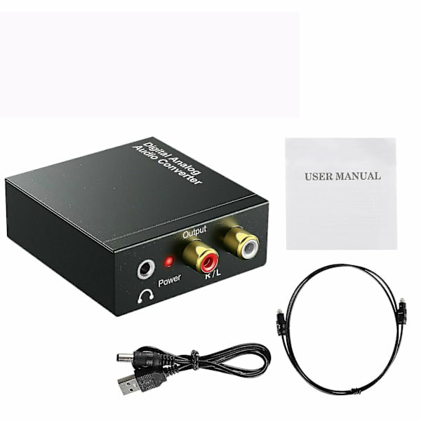 Optinen koaksiaalinen Toslink-digitaalinen analogiseen äänenmuunninsovitin RCA 3,5 mm L/R