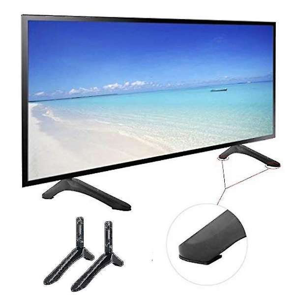 Universal Sort TV-Stativ Base Beslag Metal TV-Montering Bordstativ til 32-65 Tommer TV