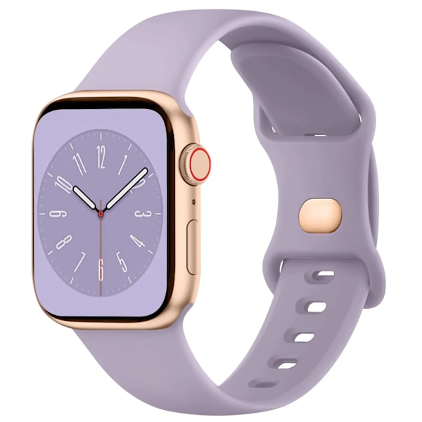 Pehmeä silikoniranneke, yhteensopiva Apple Watch 8 7 6 5 4 3 SE -rannekkeen kanssa, yhteensopiva IWatch Ultra 49mm 45mm 41mm 40mm 44mm 38mm 42mm -kellon kanssa light purple