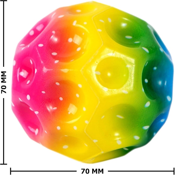 3st regnbågsrymdbollar, extremt hög studsande boll & popljud Meteorrymdboll, månboll, pop studsande rymdboll för barn Present