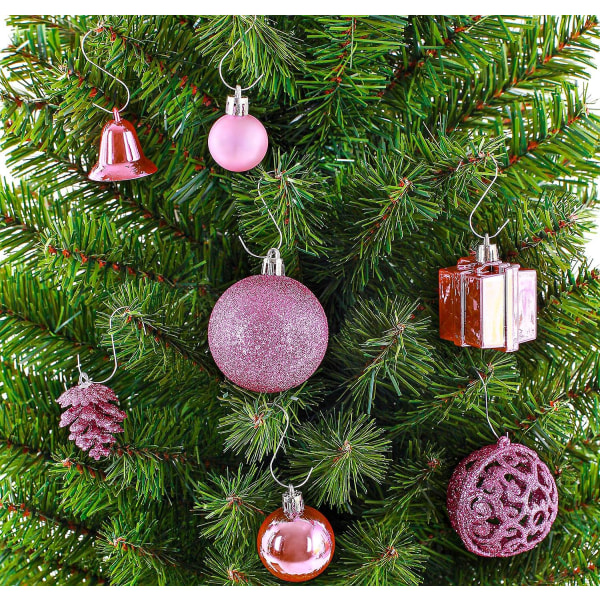 Brubaker 101-bitars julkulor med trädtopp Lila julgransdekorationer pink