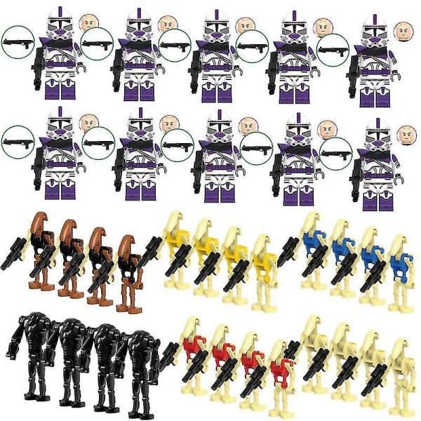 Stridsdroid Minifigurer Star Wars Super Stridsdroids Kommendanter Piloter 10Clone Trooper 24Droid