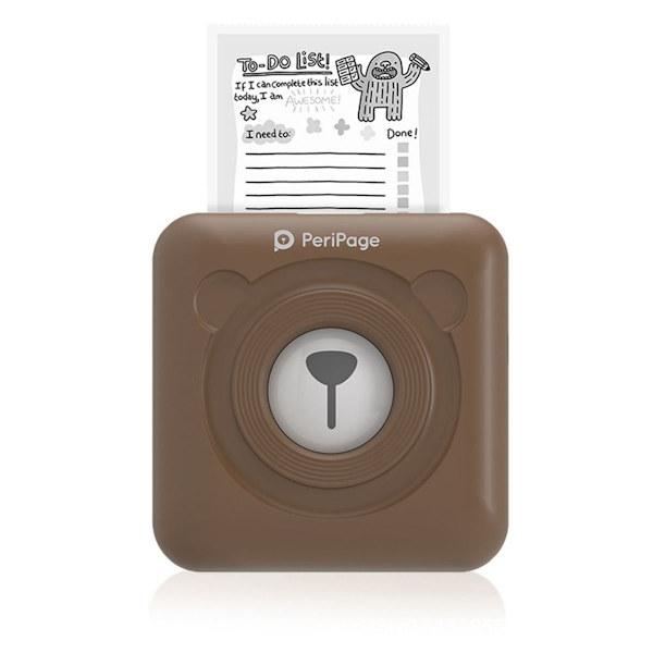Minifotoprinter - Bluetooth, Termiskt papper - 203 DPI - iOS, Android, Windows - Brun
