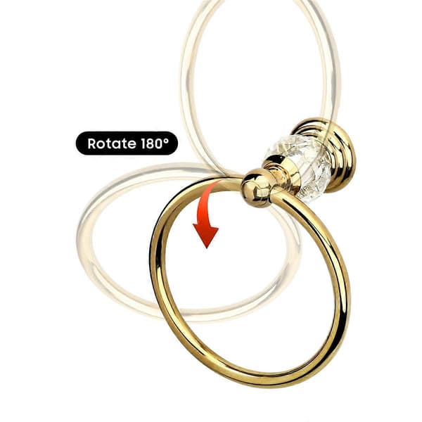 Crystal Gold Håndklering Gull Baderom Håndkleholder Ring Gold