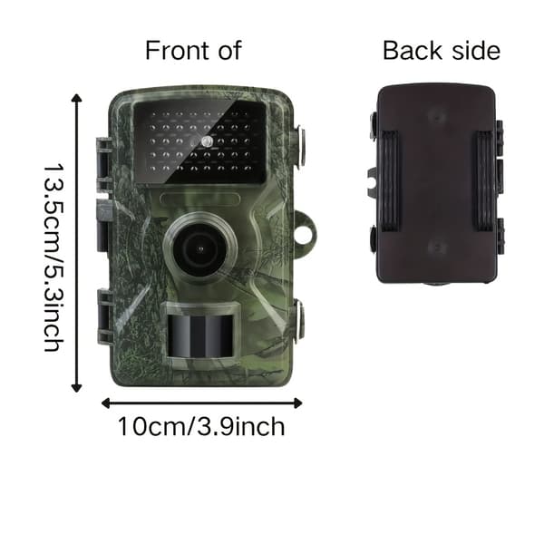 Hunting Camera with Night Vision, High Resolution, 0.8 Second Trigger Speed, 120° Wide Angle, Outdoor Olivengrøn (med stropper)