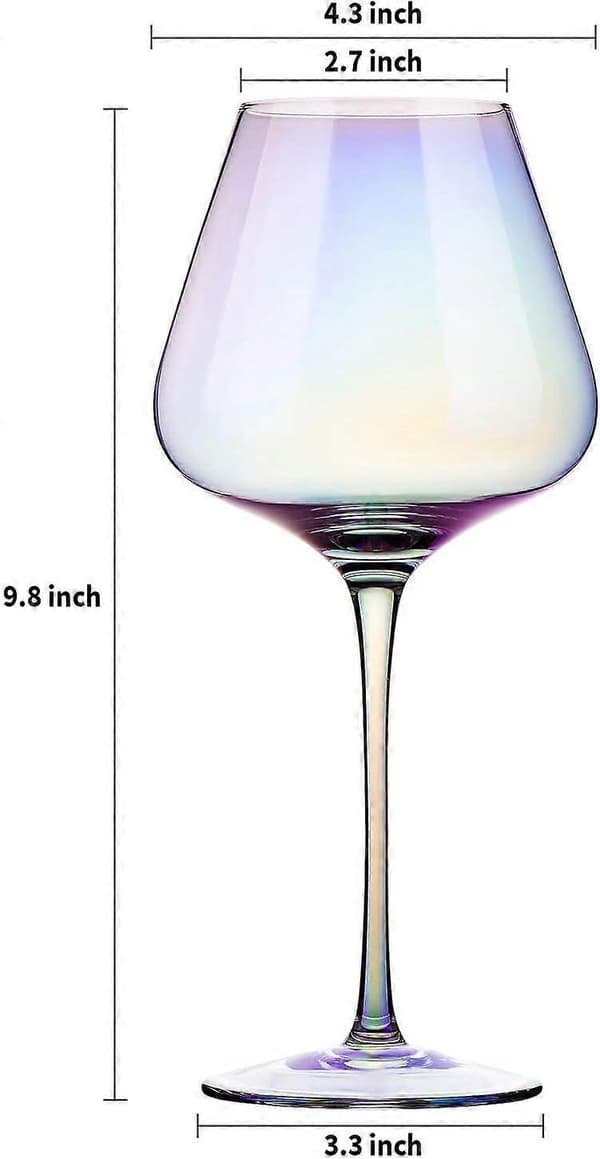 2-pak iriserende krystalglas 680 ml med stilk til vinsmagning, elegant drikkevare, holdbart glasmateriale