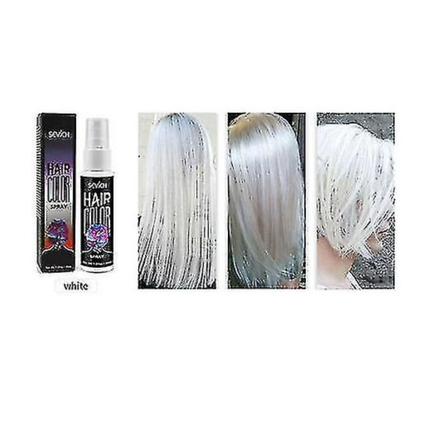30ml 5 Färger Flytande Spray Tillfällig Hårfärg Unisex Hårfärg Färg Direkt White