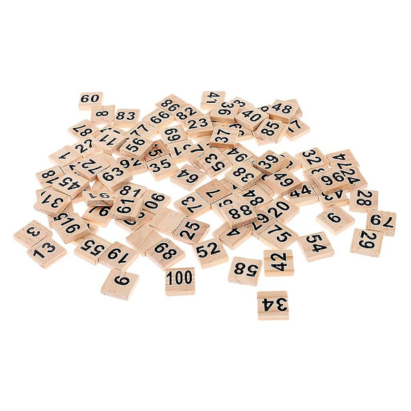 100 kappaletta lasten pelileluja Puinen Numerolaatat 1-100 Musta Numerokuutiot