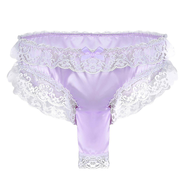 Herre Åpen Front Thong Violet M