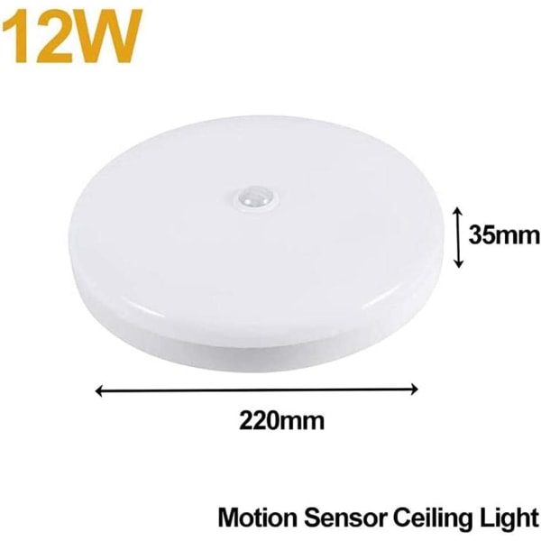 LED-taklampa med rörelsedetektor, modern rund taklampa