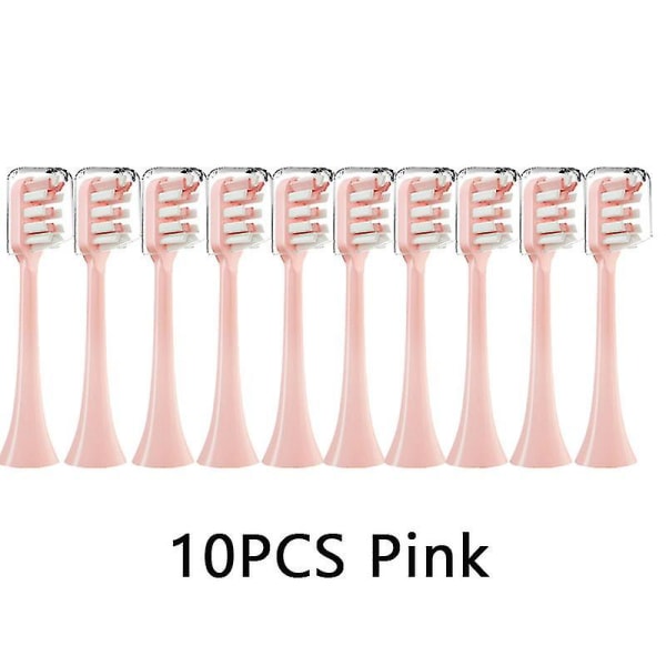 10 stk erstatningsbørstehoveder Dupont Soft Velegnet Vakuum Sunde børstedyser til Soocas X3/x3u/x5 Sonic elektrisk tandbørste 10Pink
