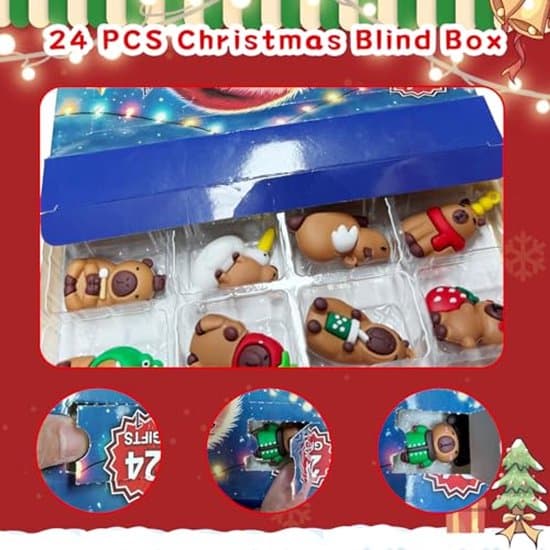 Kapybara adventskalender 2026 - 24 dager - 2D-akrylanheng for entusiaster