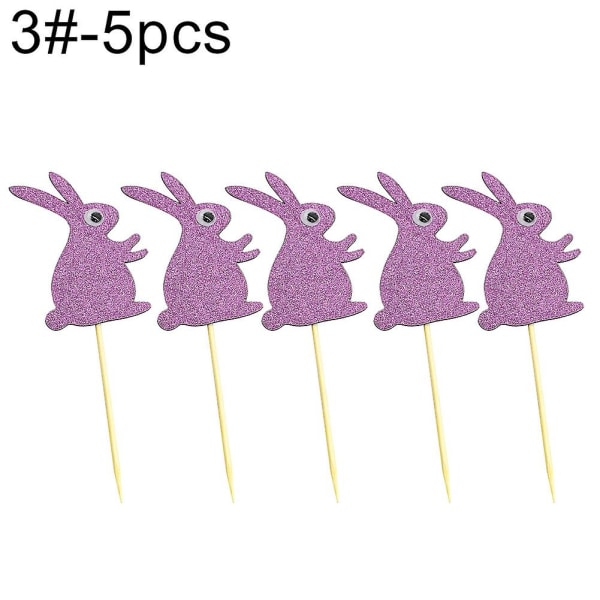 Påskdagen Kanin Bunny Hängande flagga Banderoller Bunting Cake Topper Party Dekor 3#