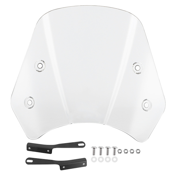 Universal Motorcycle Windshield Wind Deflector Screen with Mounting Bracket for 5-7 inch Grey
