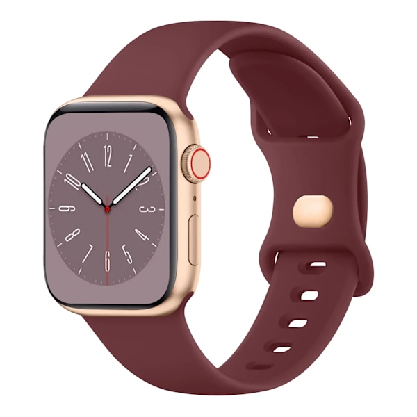Pehmeä silikoniranneke, yhteensopiva Apple Watch 8 7 6 5 4 3 SE -rannekkeen kanssa, yhteensopiva IWatch Ultra 49mm 45mm 41mm 40mm 44mm 38mm 42mm -kellon kanssa Wine Red
