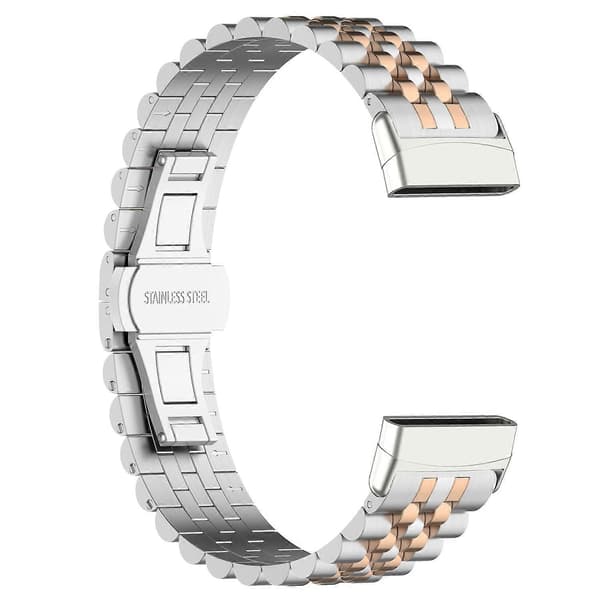 Til Fitbit Versa 3/Versa 4 Urremme i rustfrit stål, 5 perler, udskiftningsurrem med værktøj Multicolor Style I