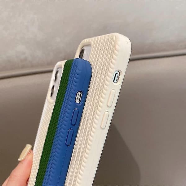 For Iphone 12 Pro Max Silikondeksel med sildebensmønster (hvit)