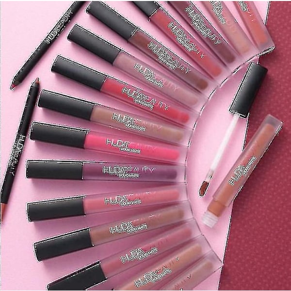 Hudabeauty 16-delt julegavepakke med flytende matte leppestifter - begrenset utgave