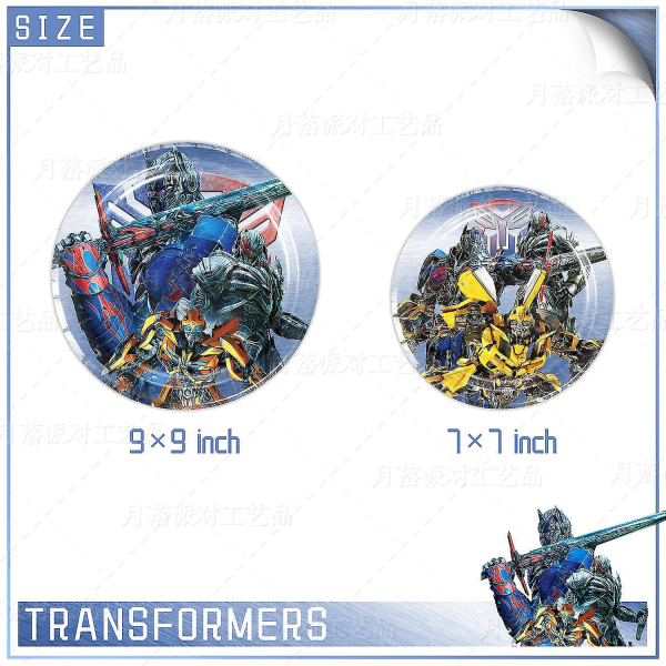 Transformers Barn Festutstyr Optimus Prime Bumblebee Robot Bursdagsdekorasjon Nummer Ballong Banner Engangstallerkener Kopper 30pcs set-C