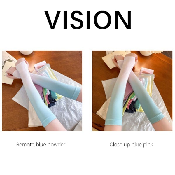 Tunna Gradient Färg Armsleeves Lång Livslängd Ärmar för Camping Vandring Blue