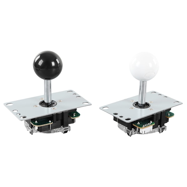 2-Player DIY Arcade Kit USB Board Game Encoder Joystick Arcade Buttons Set for Friends Gathering Black and White 0.7
