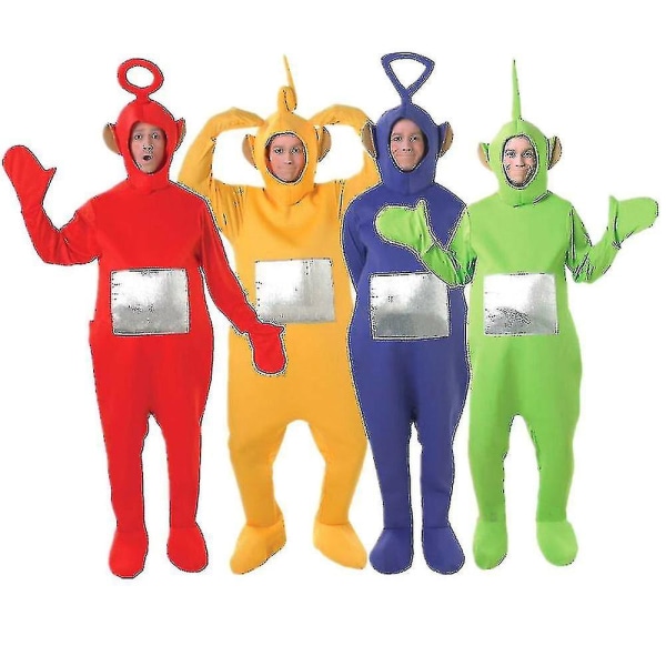 4 farger Teletubbies Rolle Morsomt kostyme for voksne W yellow m