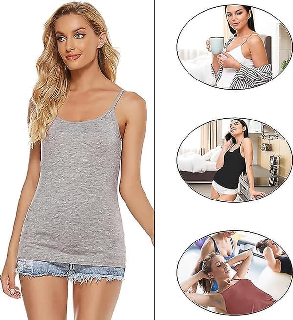 5 stk. Basic Camisole Justerbar Camisole Spaghetti Strap Tank Top til Kvinder og Piger (large