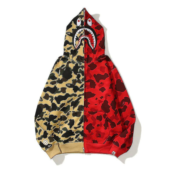 Shark Ape Bape Hoodie Camo Print Polyester Genser Casual Løstsittende Glidelåsjakke For Menn Kvinner Raoliang style 4 3XL