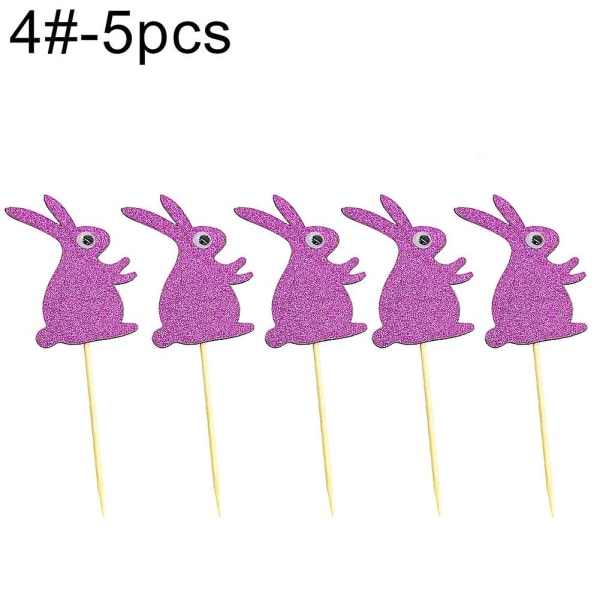 Easter Day Rabbit Bunny Hanging Flag Banners Bunting Cake Topper Party Decor