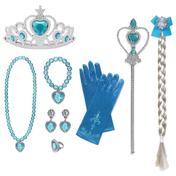 Perukki Cosplay Anna Elsa Tyttöjen Frozen Prinsessat Disney Perukki Punainen Ariel Pieni Merenneito Hiusten Asusteet Belle Jasmine Rapunzel Elsa Sets B