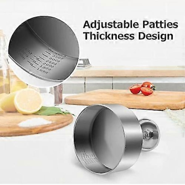 Homemiyn Burgerpresse, Premium Hamburgerpresse i Rustfritt Stål, Justerbar Hamburger Patty Maker (LGL)