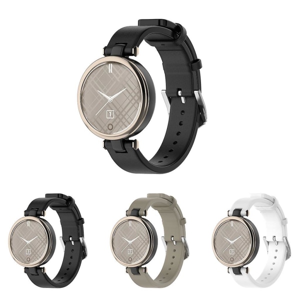 Læderrem til Garmin Lily 20mm Holdbar Urrem Fashion Håndledsrem White