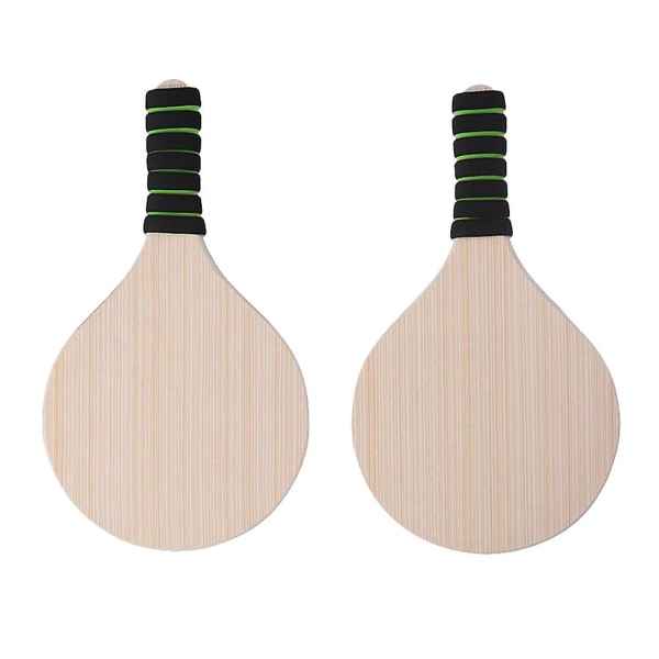 1 par badmintonracket för badmintonracket för strandfest i trä (slumpmässig färg på handtaget)