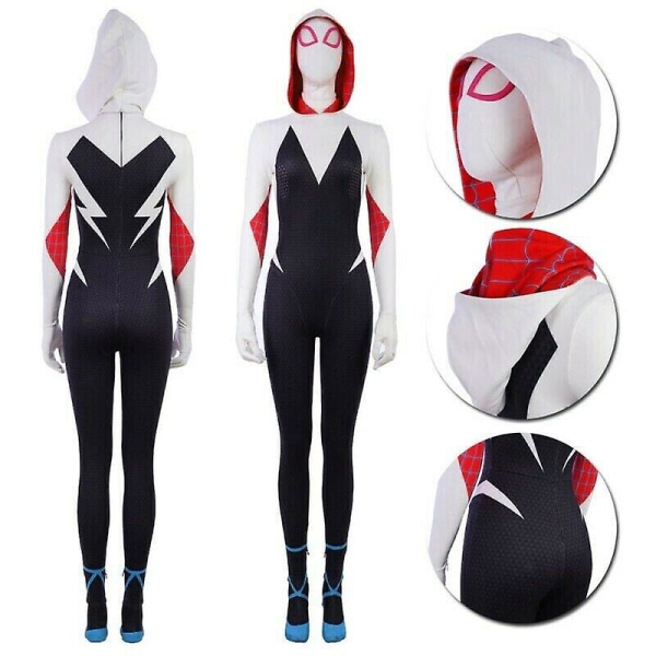 Spider-Man: Into the Spider-Verse Gwen Stacy Spidergirl Flickor Jumpsuit Cosplay Kostym 115-125CM