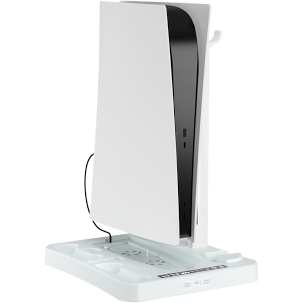 PS5 & PS VR2 Stand with Cooling Dock and Controller Charger, 3-in-1, with Headset Stand