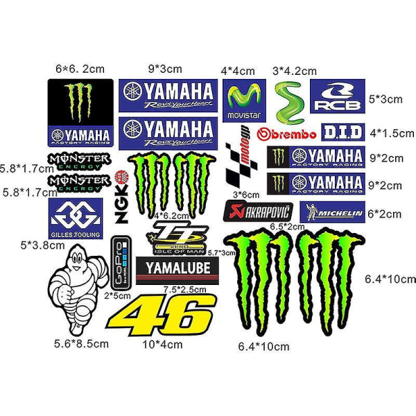 Racerbil Motorcykel Monster Energy Stickers Hjelm Decals til Yamaha Honda Kawasaki Suzuki Yamaha Ghost Claw