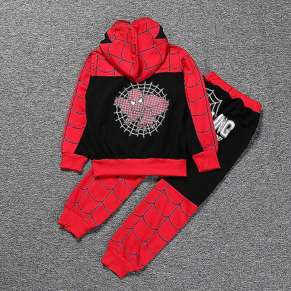 Kids Boy Spiderman Hoodie Outfits Fancy Set Sweatshirt + Byxor Träningsoverall Black Spiderman 7-8 Years