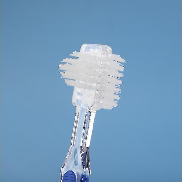 Pakk protesebørste Renseverktøy for falske tenner Dobbeltsidig tannbørste
