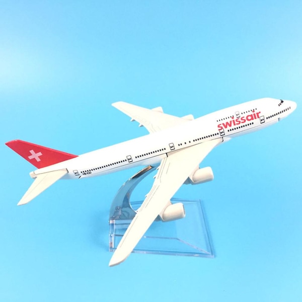 Naievear 1/400 16cm Alloy Schweiz Airlines B747-400 Flyvemaskine Model Gavekollektion