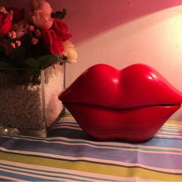 Mouth's Lips Shape -puhelin, kotimainen lankapuhelin, henkilökohtainen muoti, luova lahja Rose Red
