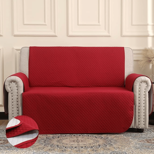 Vendbart sofabetræk 1-4 sæder med 6 farver at vælge imellem 2 sæder - 110cm 2 Seats - 110cm Red