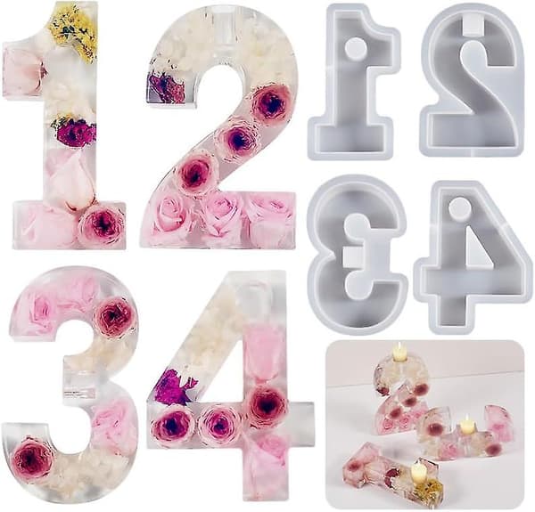 1-4 Tallform, DIY Silikonform, 3D Håndlagde Lysestakeformer, Gipsform, Lysestakeform Number 2