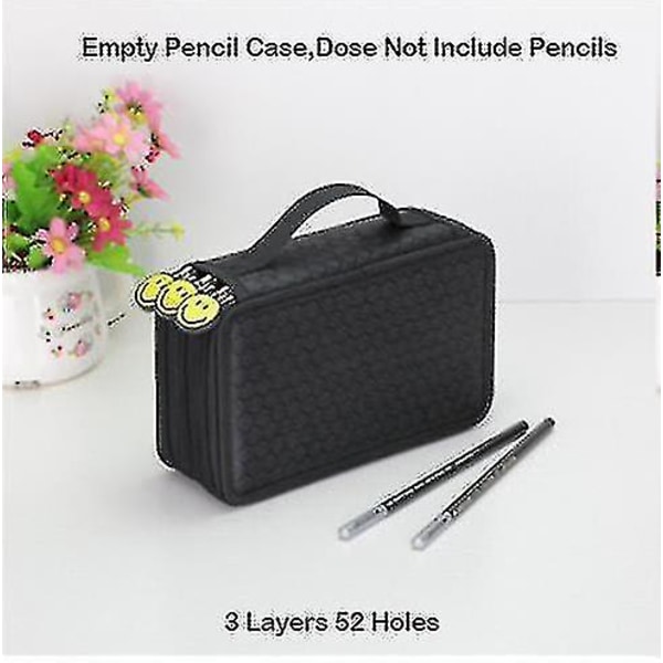 Sööt 48 Reikäinen Koulu Kynäkotelo Pojille Tytöille Kynälaatikko Kawaii Iso 3 Kerrosta Kynäkotelo Kirjatarvikkeet Rangaistukset Pussit Tarvikkeet Black