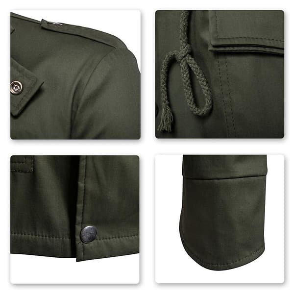 Allthemen Herrar Solid Höst Krage Casual Jacka Army Green XS