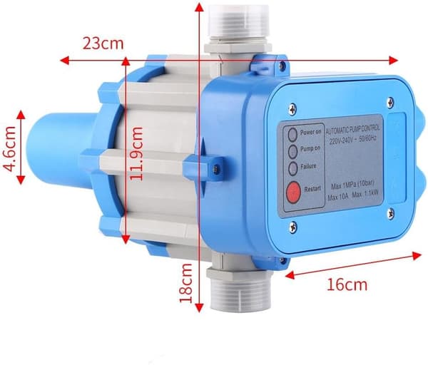 Pump Pressure Regulator, 220V Automatic Water Pump Pressure Switch for Household Pump for Garden Pool Yard Irrigation