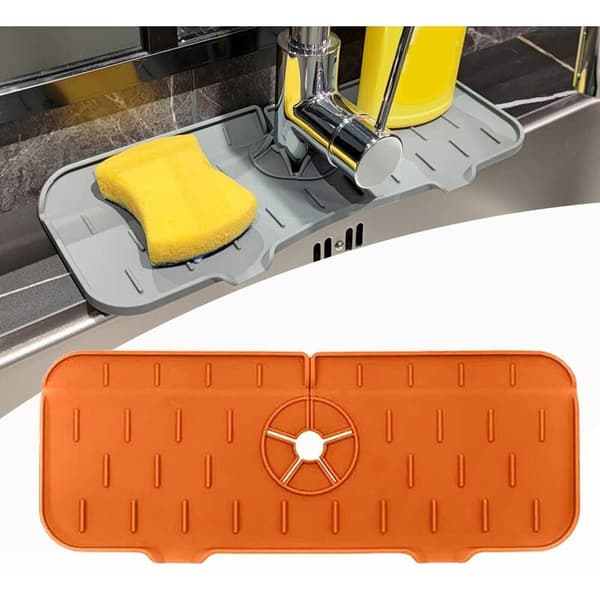 New Silicone Faucet Splash Guards (4 pcs Orange)