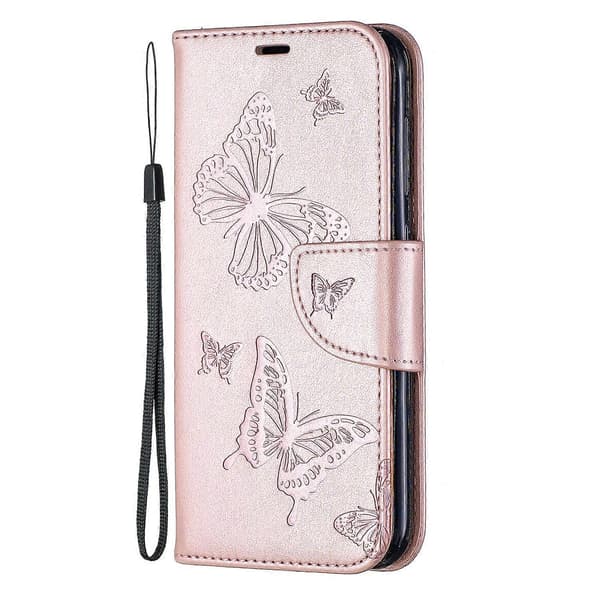 Imprint Butterfly Læder Wallet Case til Nokia 4.2 - Grøn Multicolor Rose Gold