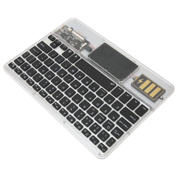 Trådløst Bluetooth-tastatur Multifunktionelt akryltastatur til Windows til Android til IOS Sort 0.3